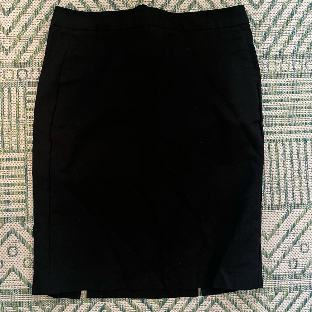 Gap Shiny Cotton Pencil Skirt 10 Preppy Classic Kick Pleats VGUC Business Wear